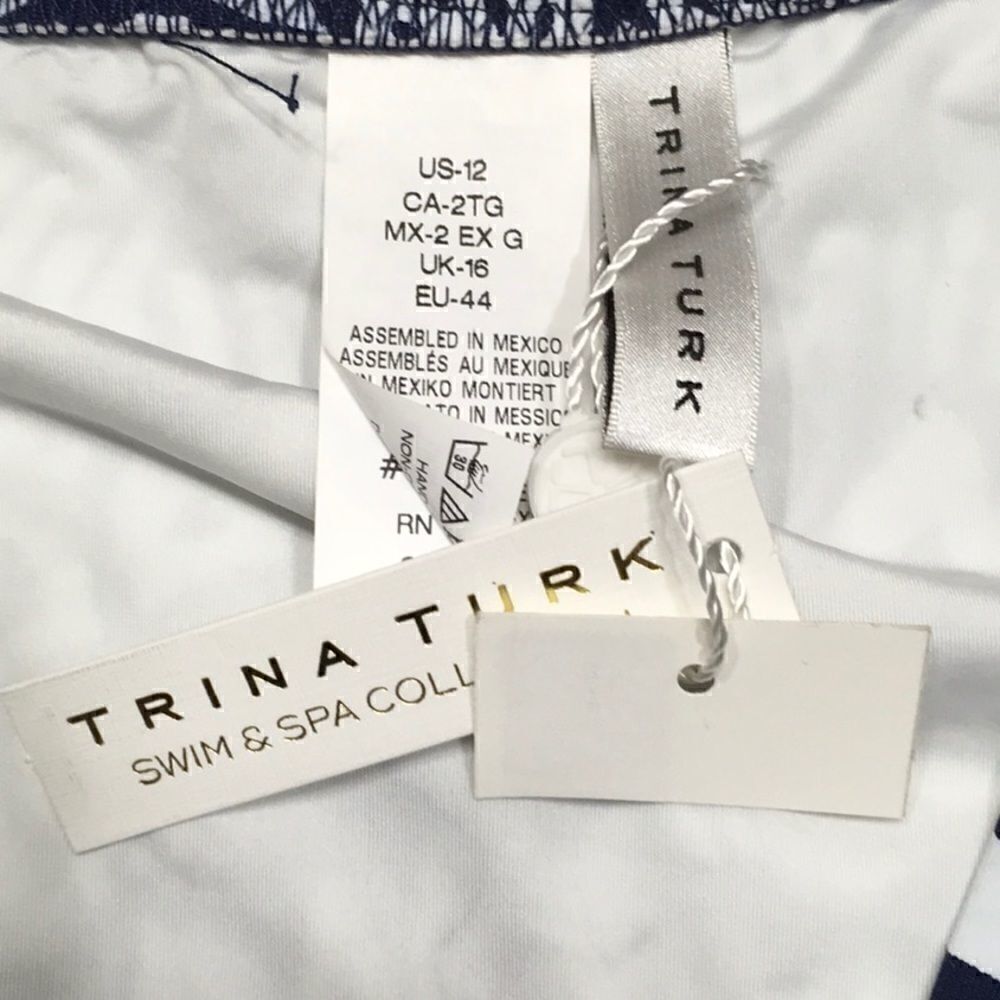 ..Trina Turk Indochine navy & white bikini bottoms. Size 4 - Picture 9 of 9